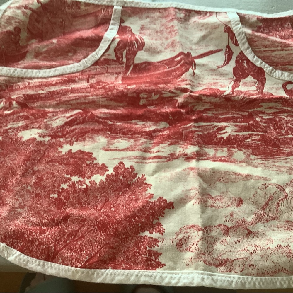 Vintage Red and Cream Apron